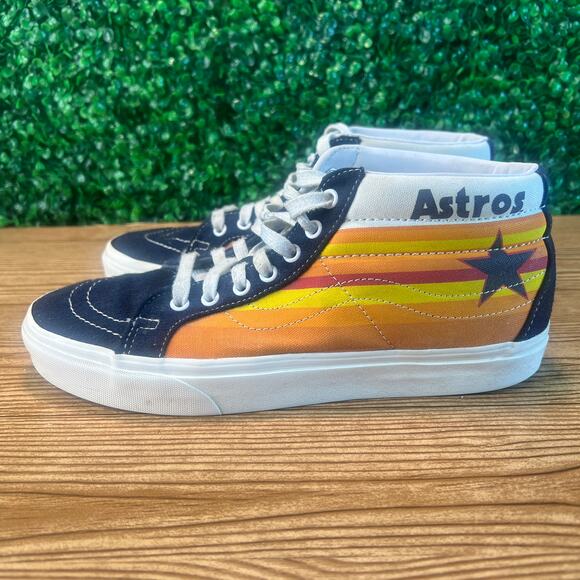 Houston Astros Vans Off The Wall Shoes Sk8-Mid MLB Sz Men's 10 Women's 11.5 Rare - Picture 1 of 15